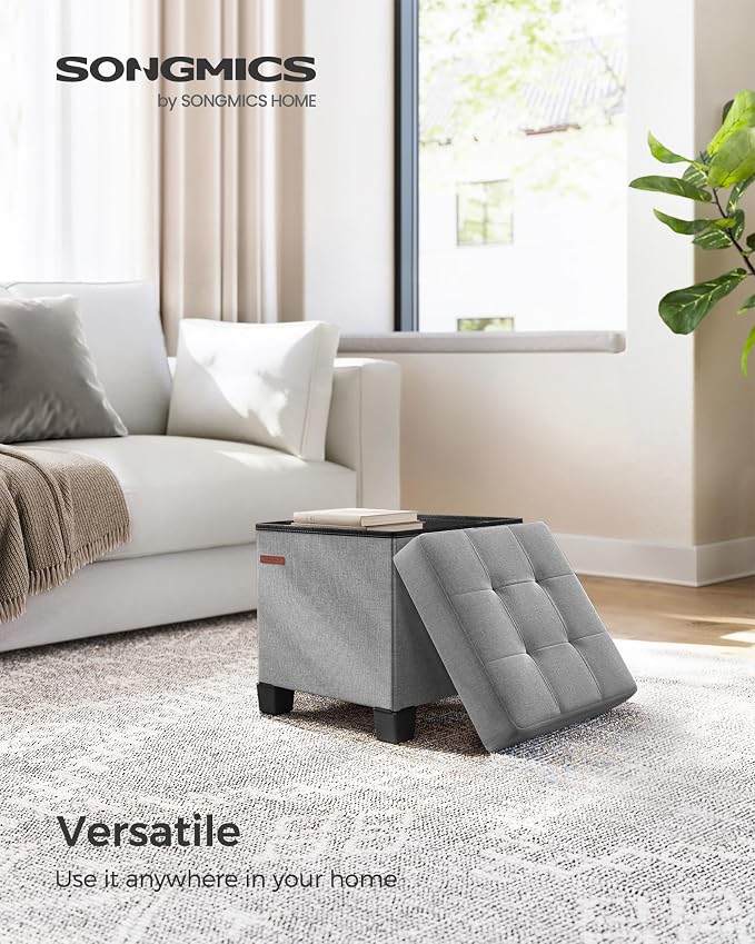 SONGMICS Storage Ottoman, Small Ottoman Foot Rest - Image 3