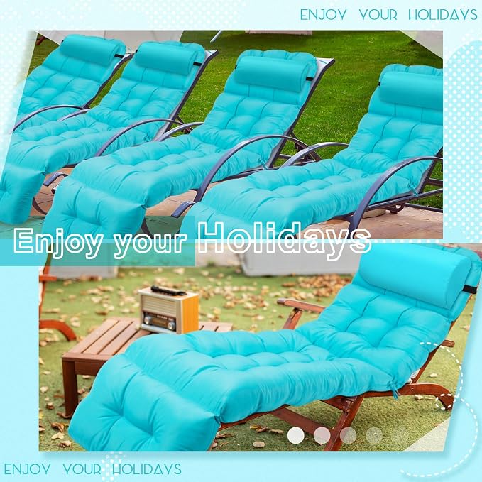 4 Pieces Outdoor Chaise Lounge Cushions - Image 6