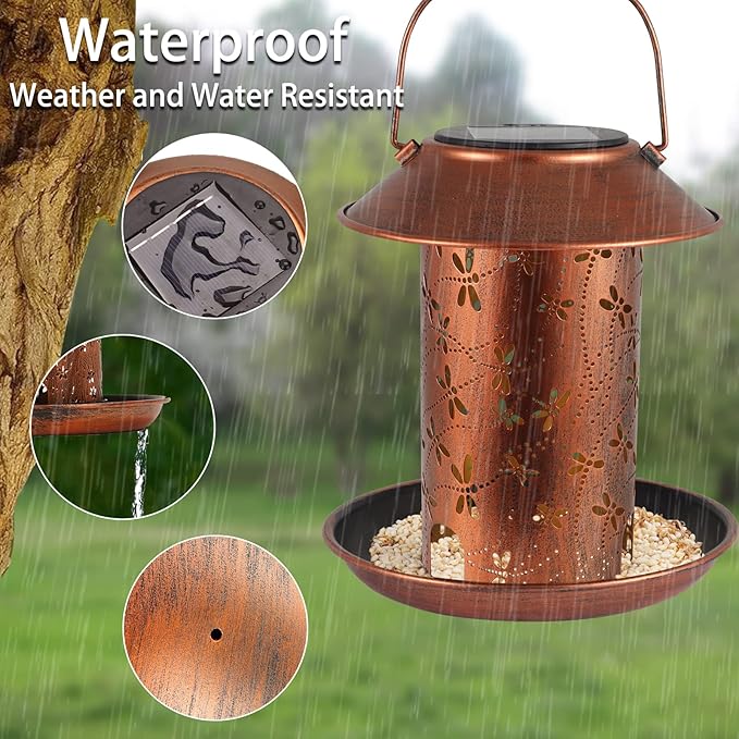 Bird Feeders for Outdoors Dragonfly Solar Lanterns Outdoor Waterproof Garden - Image 4