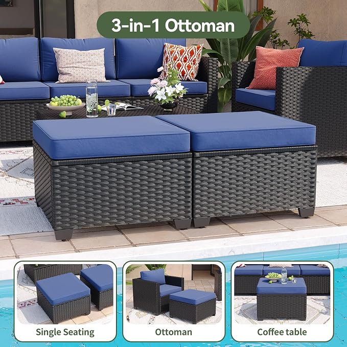 Aoxun 8 Piece Outdoor Patio Furniture Set 7 Seats, Outdoor Sectional - Image 8