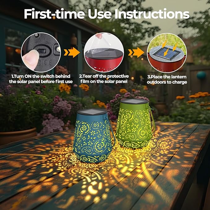 Solar Lanterns 4 Pack Outdoor Waterproof Solar Lights, Mothers Day Gifts - Image 5
