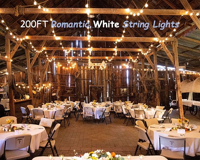 White String Lights Outdoor 200FT Led Globe G40 Patio Lights - Image 4