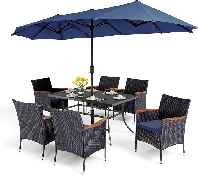 PHI VILLA 8-Piece Patio Dining Set by PHIVILLAThepioneerofcomfortablehouseholdsupplies
