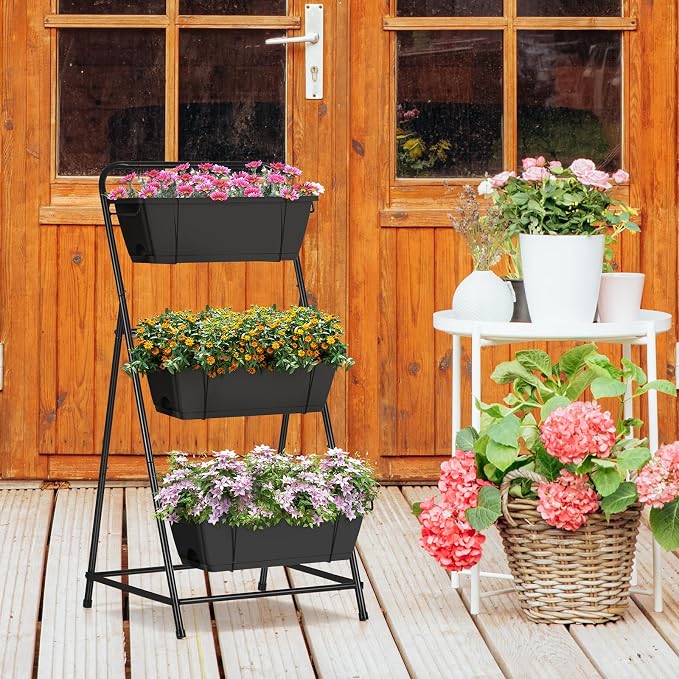 Raised Garden Bed 3 Tier Vertical Garden Planter Elevated Planter Boxes Outdoor - Image 7