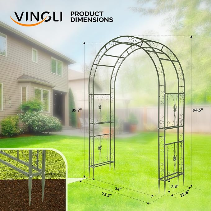 VINGLI Garden Arbor, Arch Archway - Image 7