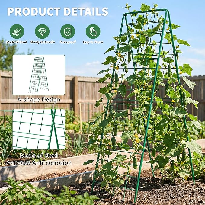 2 Pack Cucumber Trellis, Climbing Plants and Flowers - Image 7