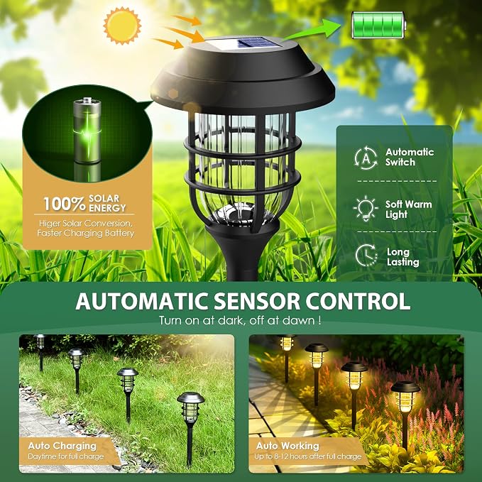 SOLPEX Solar Lights for Outside, Solar Outdoor Pathway Garden Lights Waterproof - Image 2