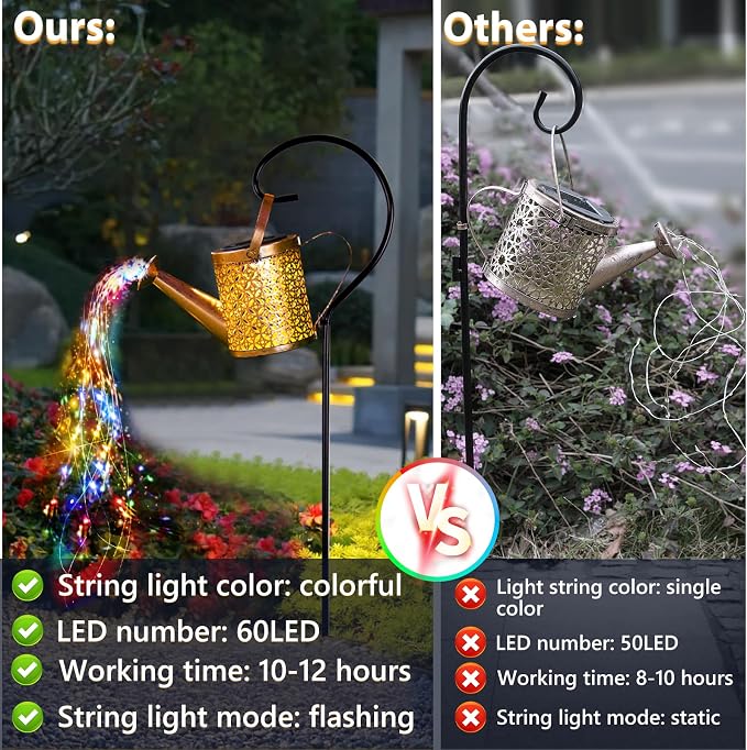 Solar Watering Can Light, Solar Yard Decorations Outdoor, Garden Decor Lights - Image 6