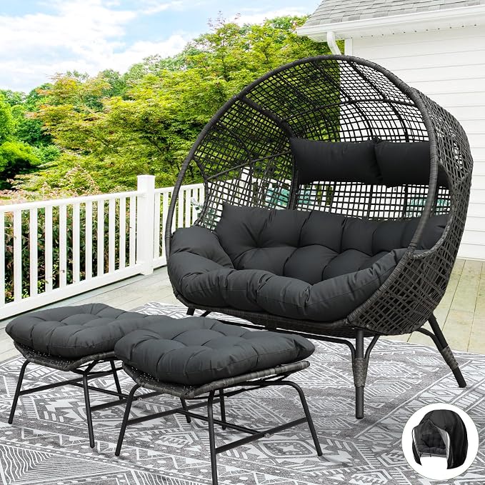 NICESOUL Indoor Outdoor Double Egg Chair by NICESOUL