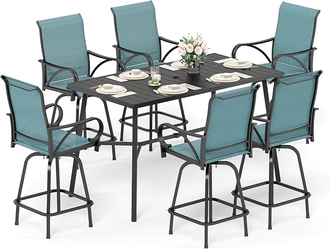 Sophia & William Outdoor Bar Set, Patio Bar Table and Chairs Set, Bar Height by SophiaWilliam