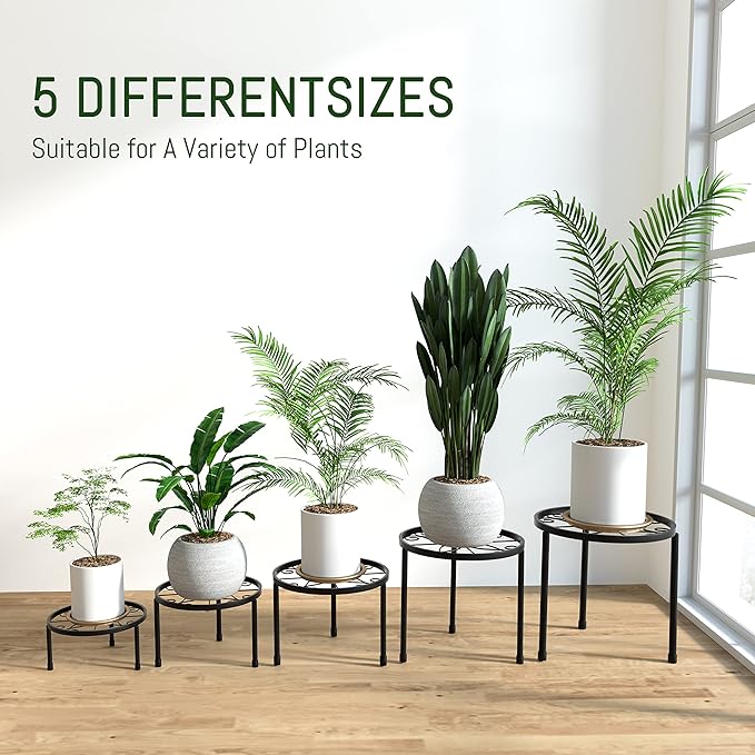 5-Pack Decent Metal Plant Stands, Heavy Duty Flower Pot Stands - Image 2