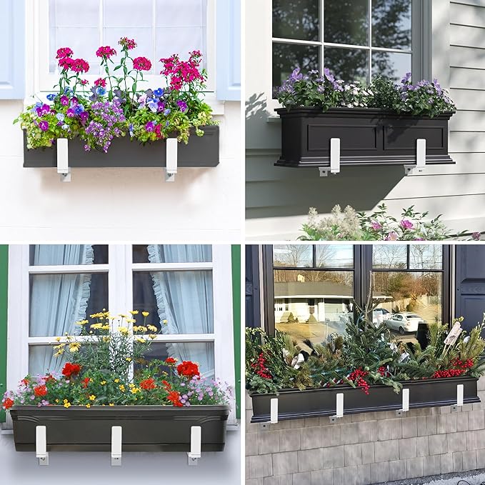 Y&M 6 Pack Adjustable Planter Brackets, Universal Window Box Brackets, Heavy - Image 4