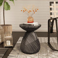 COSIEST Outdoor Side Table Colored Faux Wood, Stump End Stool w Tree Rings by COSIEST