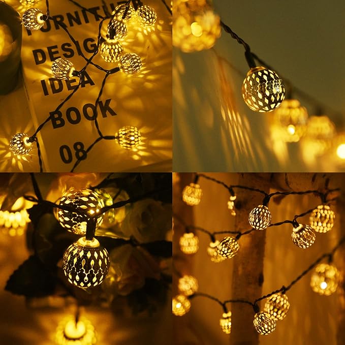 33FT 100LED Solar String Lights Outdoor Waterproof, Globe Solar Fairy Lights - Image 8