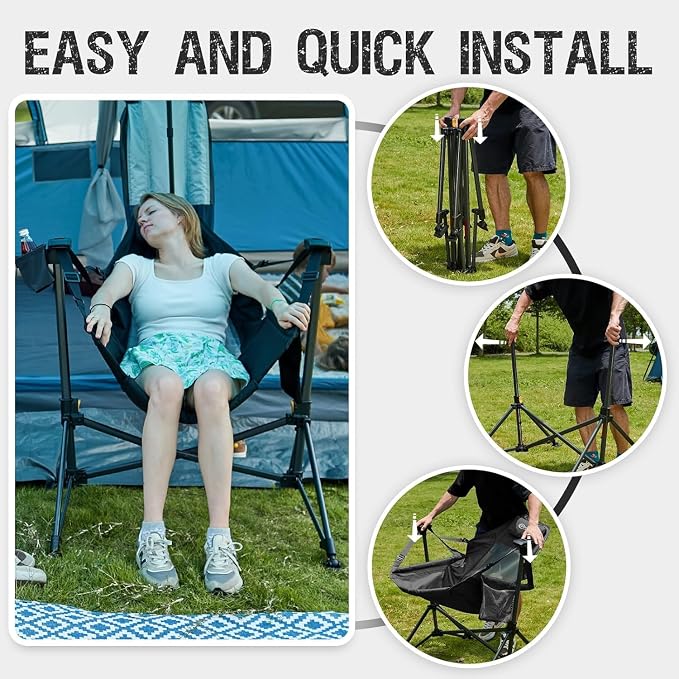 Portal Hammock Camping Chair, Portable Outdoor Swinging Chairs, Rocking Chair - Image 4