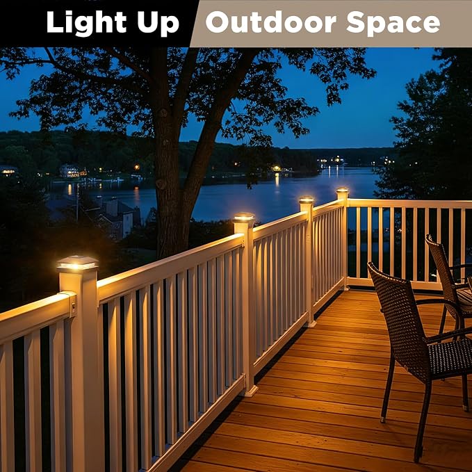 Solar Post Cap Lights Outdoor 12pack, Bright Warm White Solar Post Lights - Image 6