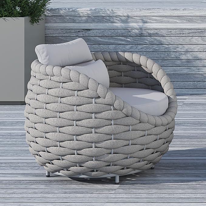 TWT 4 Pieces Patio Sofas, All-Weather Teslin Rope Balcony Furniture - Image 6