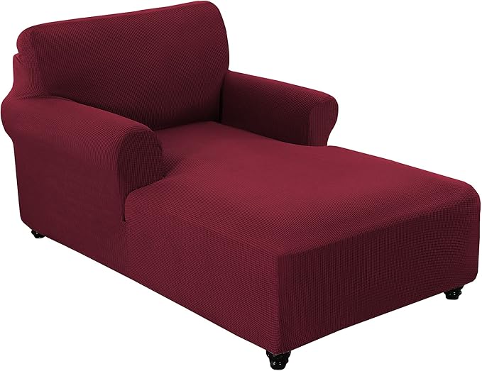 FantasDecor Chaise Lounge Cover Stretch Chair Lattice Slipcover by FantasDecor