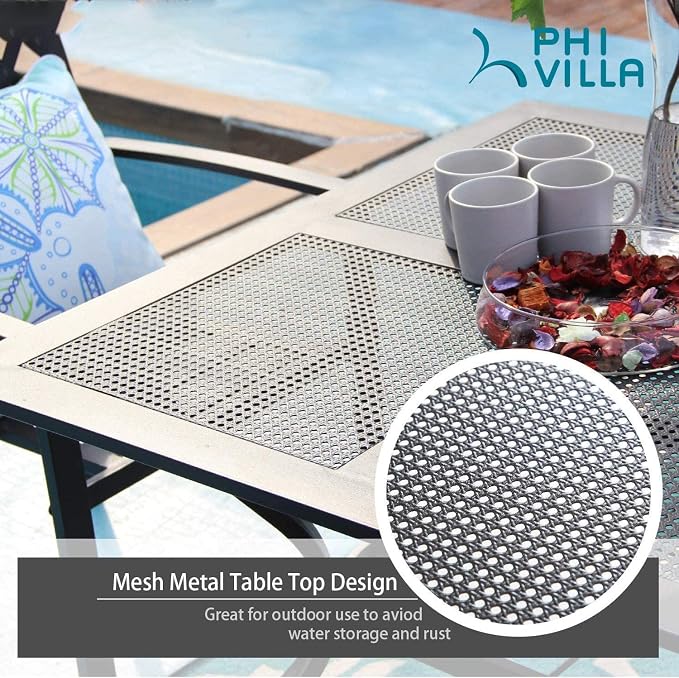 PHI VILLA 5 Pieces Outdoor Dining Set - Image 5