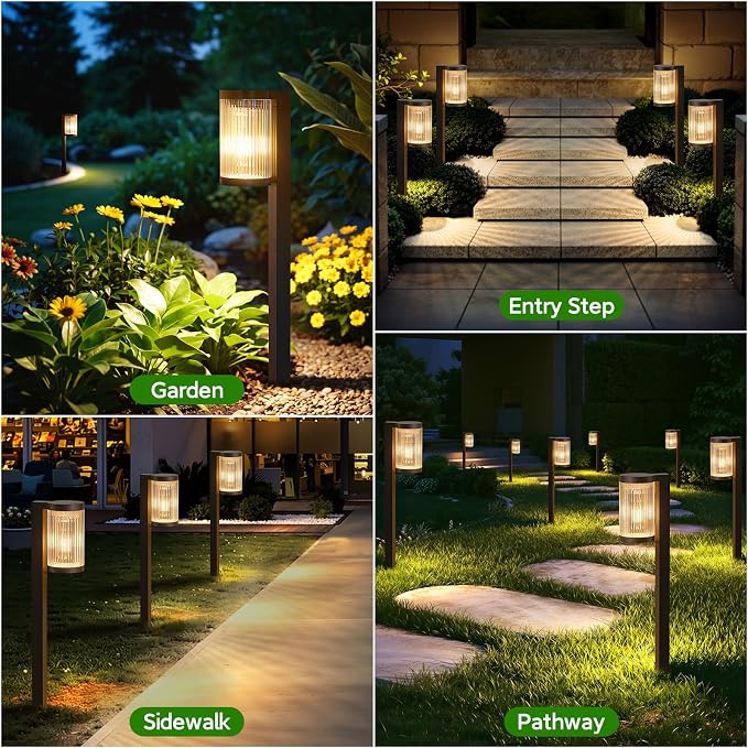 Solar Pathway Lights Outdoor, 4 Pack Upgraded Outdoor Solar Lights - Image 7