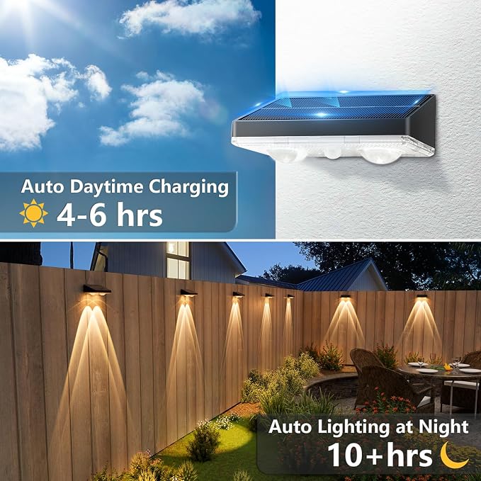 NIORSUN Solar Fence Lights, 16 Pack Solars Deck Light, Warm White Color - Image 3