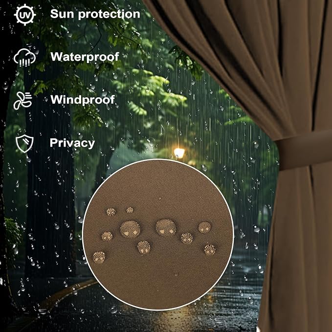 slashome 12'x14' Gazebo Curtains Outdoor Waterproof, Sidewalls - Image 3