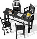 Ciokea Outdoor Bar Height Table Set of 5, Heavy-Duty All-Weather HDPE Patio Bar by CIOKEA