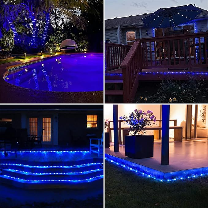 RUICHEN Solar Rope Lights Outdoor String Lights, 16.5 Ft 50 LED Tube Light - Image 6