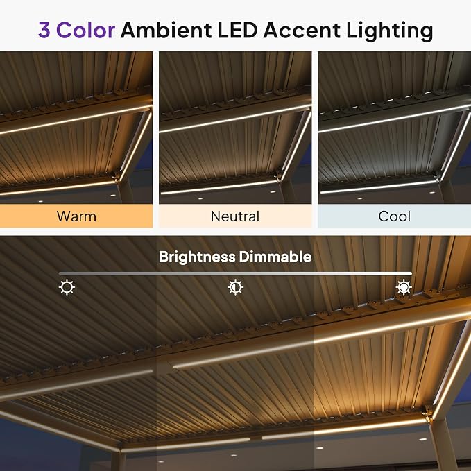 PURPLE LEAF 10x12 ft Louvered Pergola - Image 4