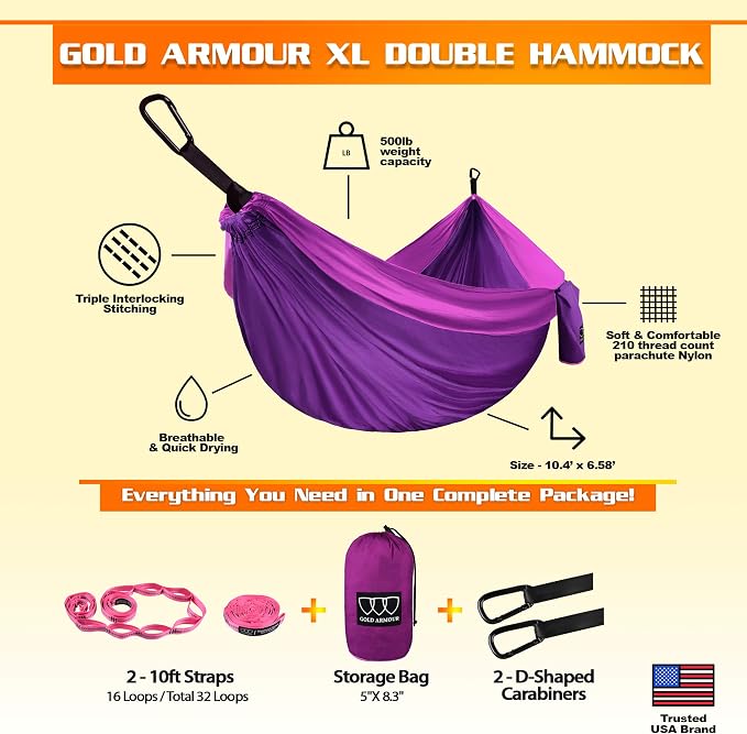 Gold Armour Camping Hammock - Image 2
