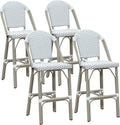 PURPLE LEAF Outdoor Bar Stools Set of 4 Champagne 30'' Patio Bar Stool Print by PURPLELEAF