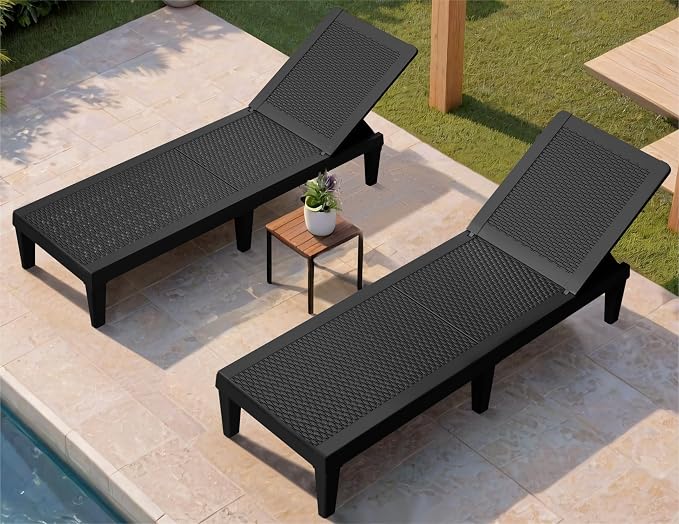 Greesum Outdoor Chaise Lounge Chair Set of 2, Waterproof 5-Position Adjustable by BuynowfromGreesum