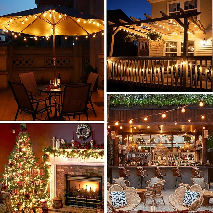 Bosceos 300ft Outdoor G40 LED Globe String Lights Dimmable Waterproof - Image 7