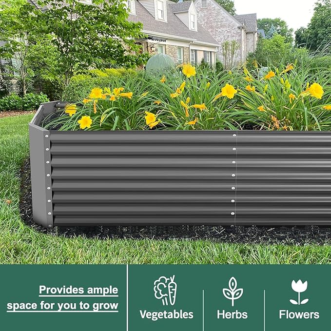 Land Guard 6×3×2 ft Galvanized Raised Garden Bed Kit, Galvanized Planter Raised - Image 4