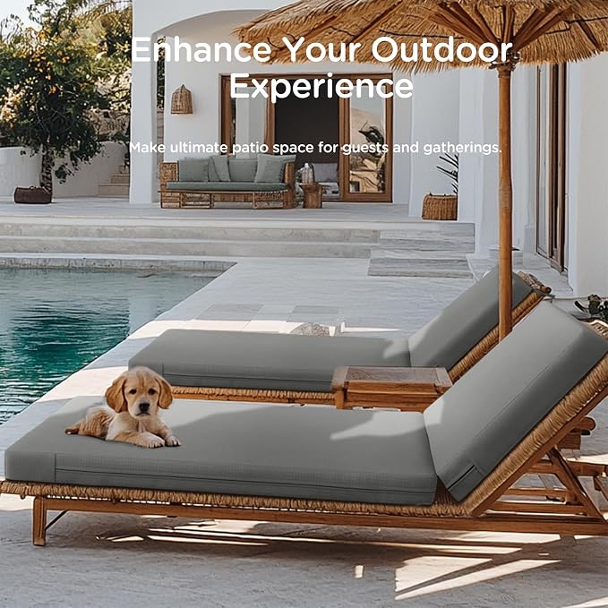 Codi Outdoor Lounge Chair Cushions, Chaise Cushion - Image 6