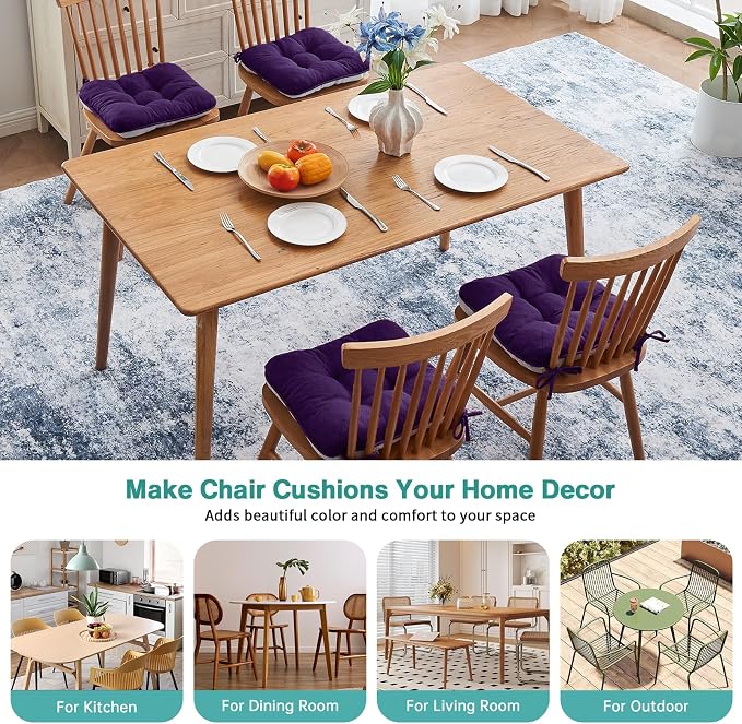 BETU Chair Cushions for Dining Chairs Set of 4, 3.5" Thick Kitchen Table Chair - Image 4