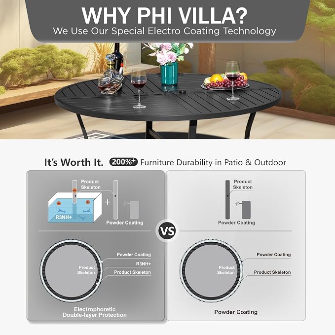 PHI VILLA Outdoor Round Dining Table - Image 8