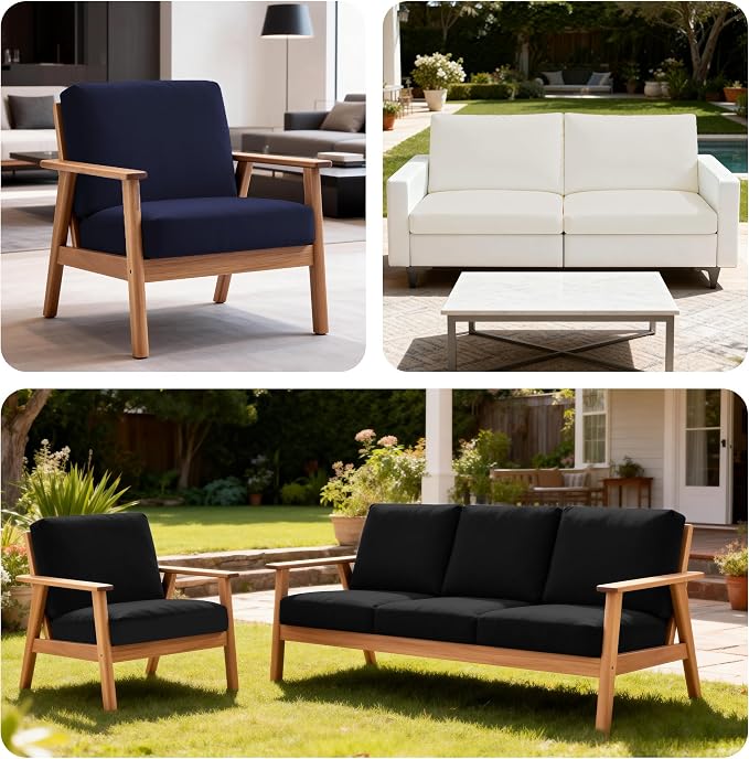 4Pcs Patio Stretch Cushion Covers, Outdoor Sofa Replacement Cover Slipcovers - Image 5