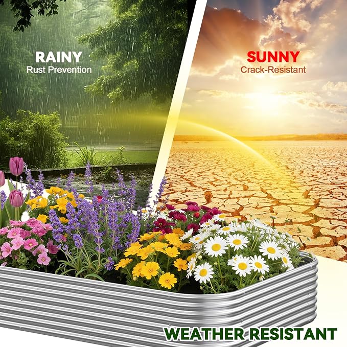 3 Pack 8x4FT Raised Beds for Gardening, Corrugated Galvanized Steel Raised - Image 6