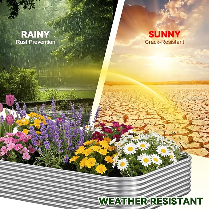 3 Pack 6x3FT Raised Beds for Gardening, Corrugated Galvanized Steel Raised - Image 5