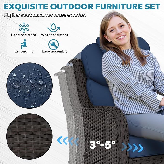 Patio Swivel Rocker Chairs of 2 - Image 3