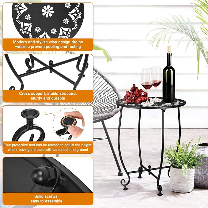 2 Pack 14Inch Outdoor Side Tables - Image 7