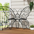 49 Inch Outdoor Bench, Weatherproof Butterfly Front Porch Benches by Decoccino