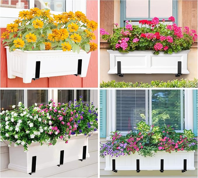 Y&M 6 Pack Adjustable Planter Box Brackets, Universal Window Box Brackets - Image 4
