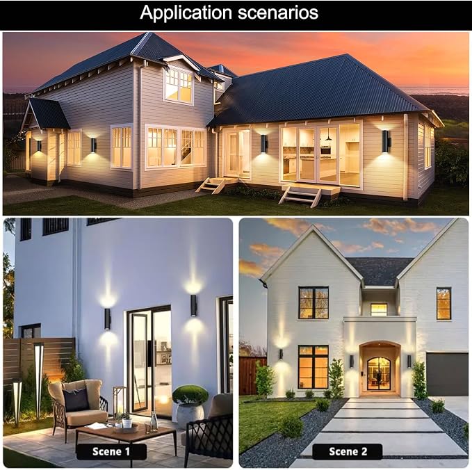 4Pack 14inch LED Square Up & Down Wall Lights, 14W Outdoor Wall Light 4000K Day - Image 7
