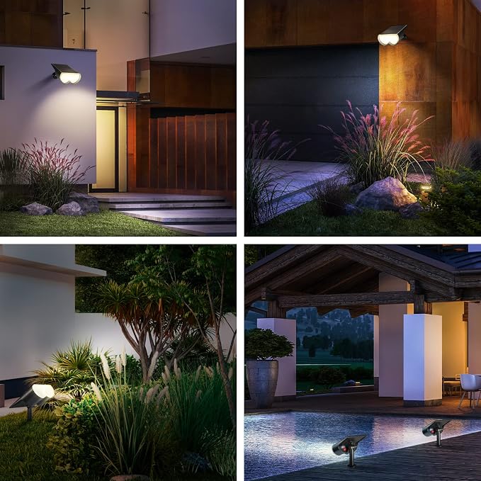 Consciot Solar Spot Lights Outdoor, 16 LEDs IP67 Waterproof Auto On/Off - Image 6