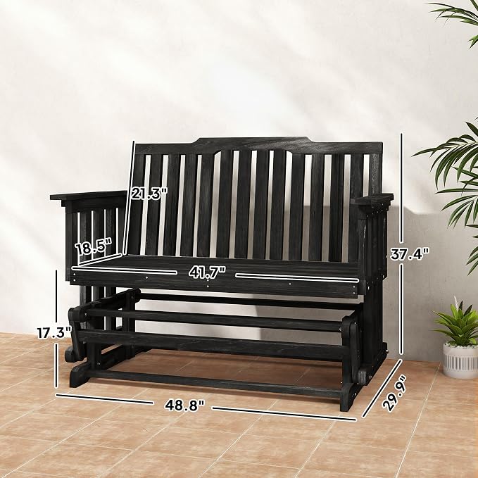 Outsunny 2-Person Patio Swing Glider Bench - Image 3
