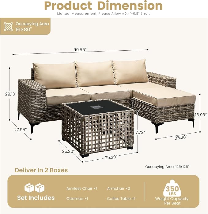 HOOOWOOO Outdoor Sectional Furniture Set - Image 7