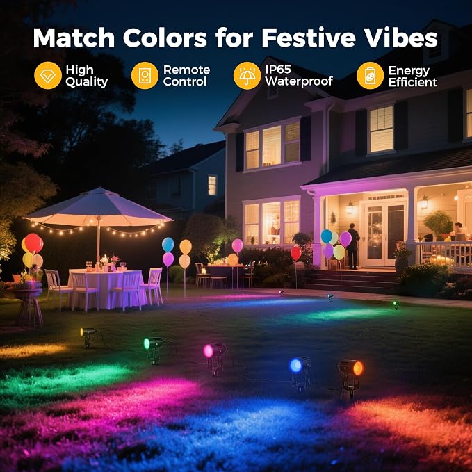 L LOHAS LED RGB Dusk to Dawn Low Voltage Landscape Lighting, IP65 Outdoor - Image 4