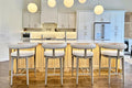 PURPLE LEAF Counter Height Bar Stools Set of 4 Patio Modern Olefin Upholstered by PURPLELEAF